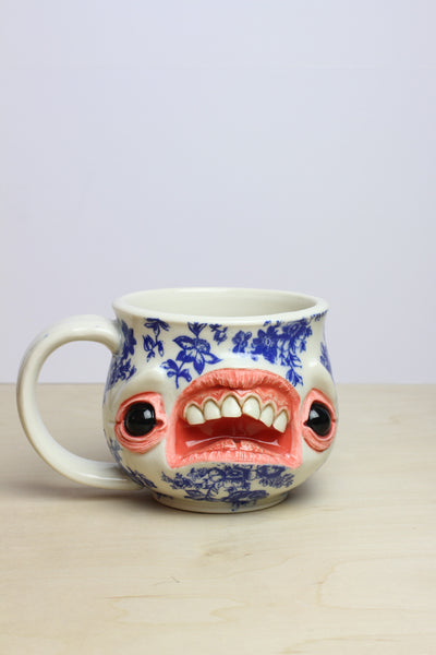 21 - Floral Face Mug - SECOND