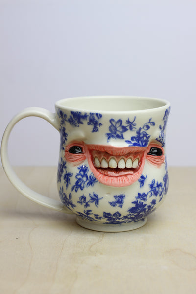 30 - Floral Face Mug - SECOND