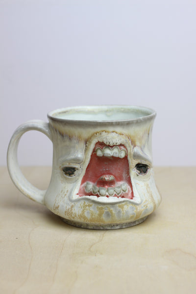 35 - Soda Fired Face Mug - SECOND